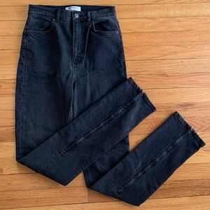 Reformation High Rise Washed Black Jeans